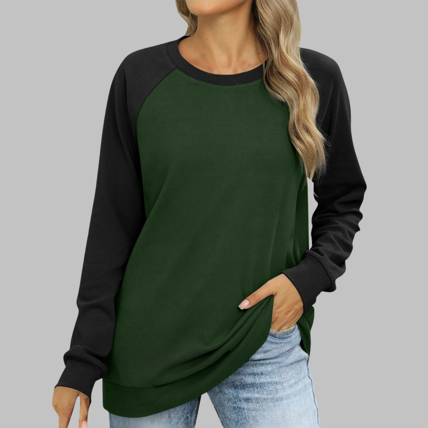 LHANTEL™ - Lässiger Rundhalsausschnitt Langarm Sweatshirt