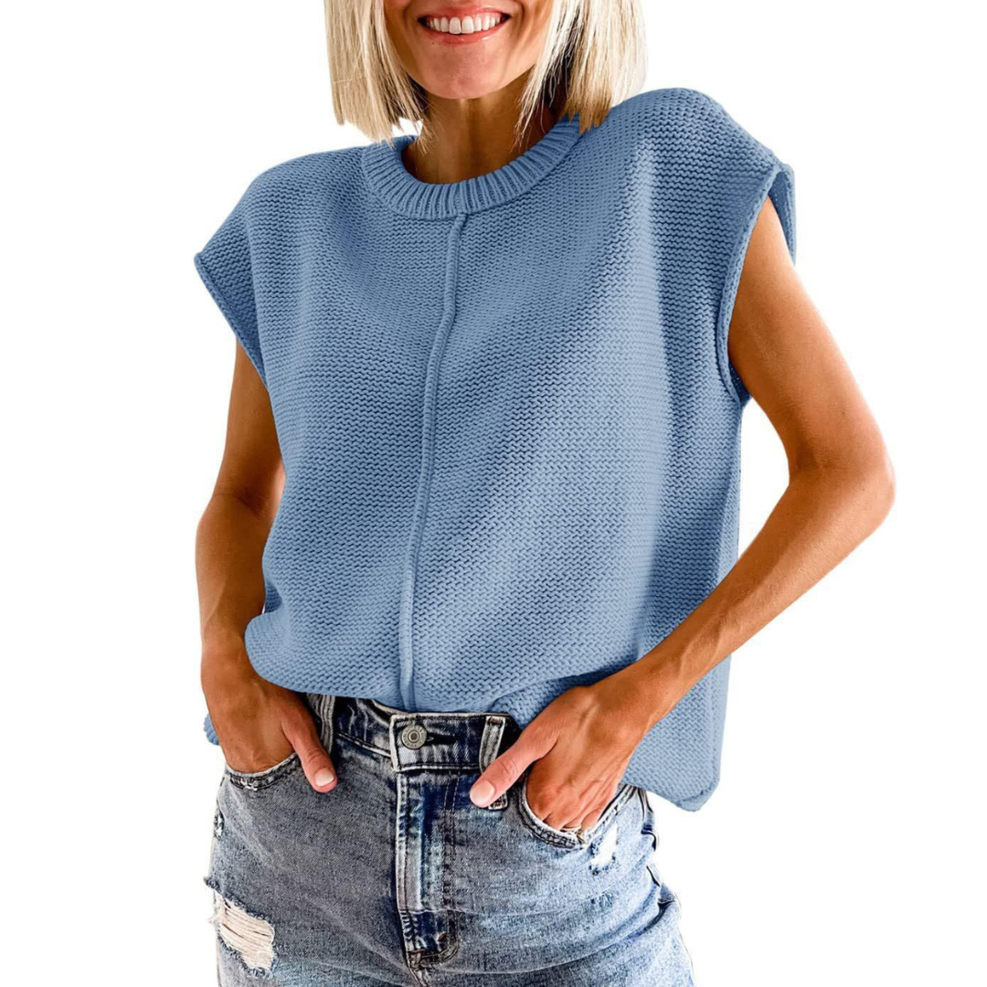 MAISIE™ - Lässiges Minimalistisches Ärmelloses Oberteil mit Rundhalsausschnitt