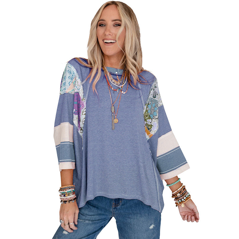 BAILEY™ – Leichtes Patchwork-Batwing-Top