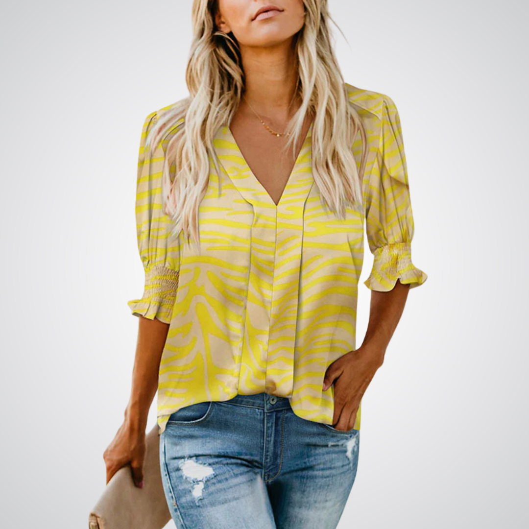 MONICA™ – Schicke V-Ausschnitt Bluse