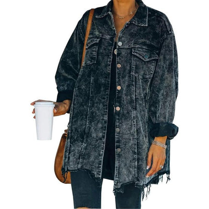 RIVA™ - Vintage Lockere Oversized Knopf-down Jacke