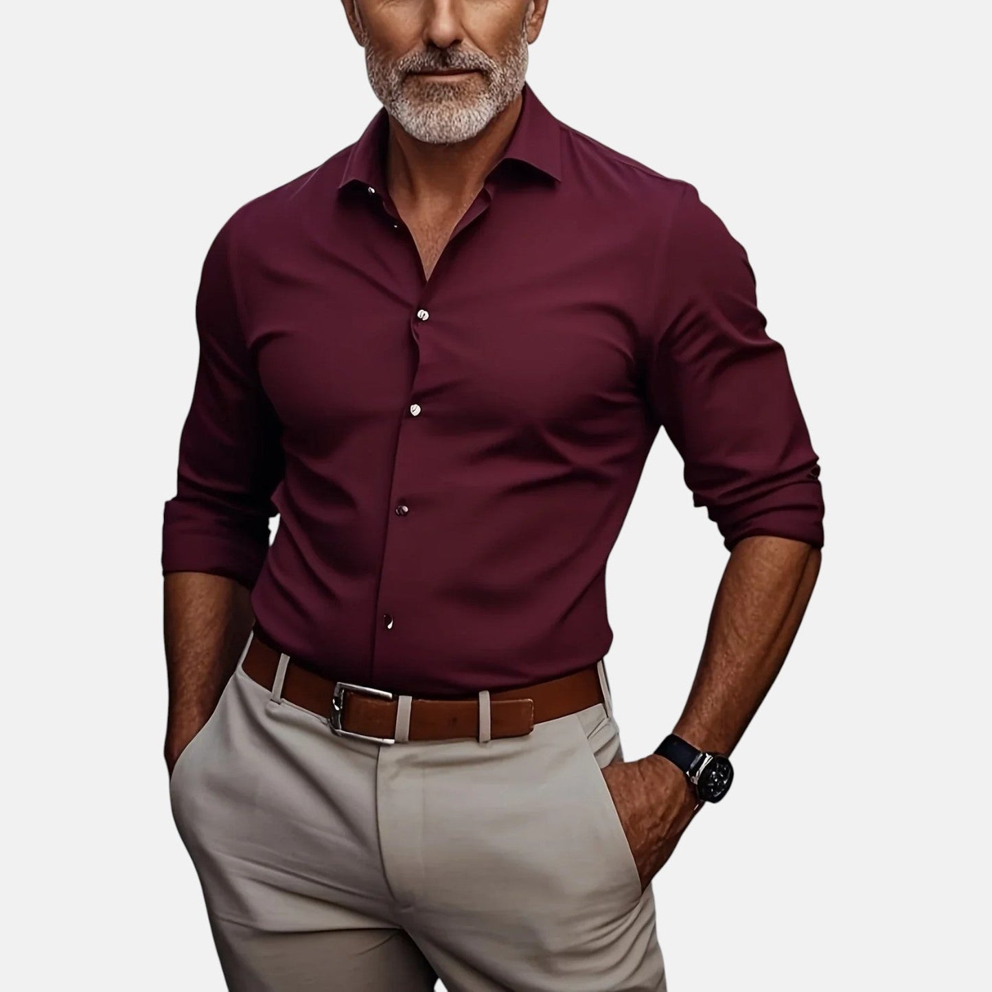 Gizmo™ | Herren Slim Fit Business Hemd mit Knitterfrei