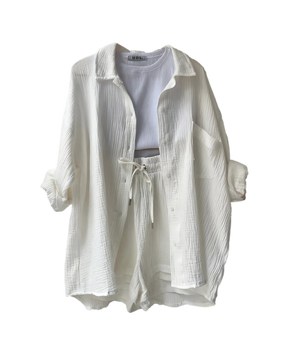 VERA™ – Modernes Button-Up Shorts Set