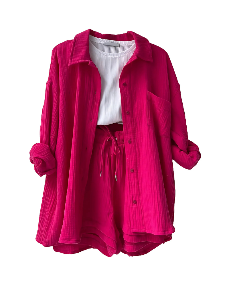 VERA™ – Modernes Button-Up Shorts Set