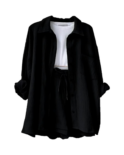 VERA™ – Modernes Button-Up Shorts Set