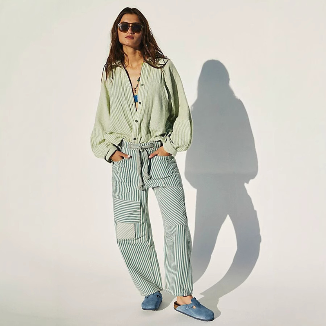 PERLAH™ – Schicke Streifen-Hosen mit Kordelzug und weitem Bein