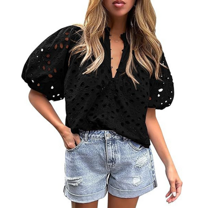 MAYUMI™ – Elegantes Chic Puffärmel Langarmtop