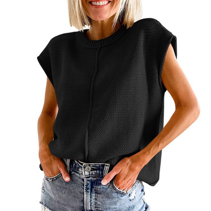 MAISIE™ - Lässiges Minimalistisches Ärmelloses Oberteil mit Rundhalsausschnitt