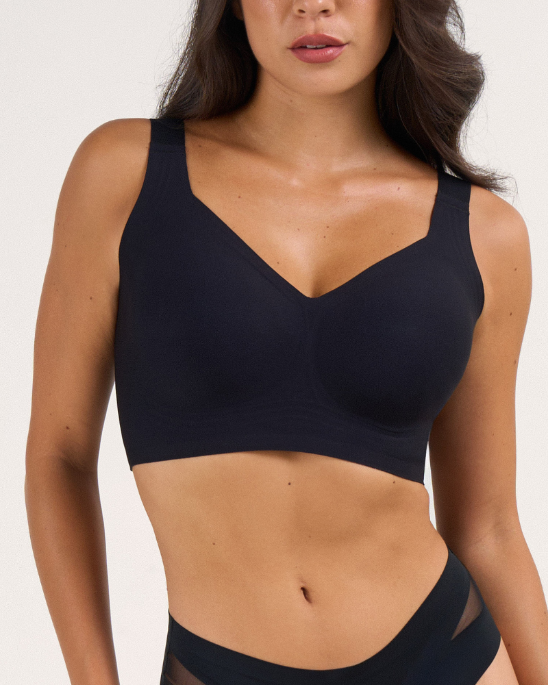 Nahtloser Plus-Size-BH ohne Bügel mit V-Ausschnitt und starkem Halt