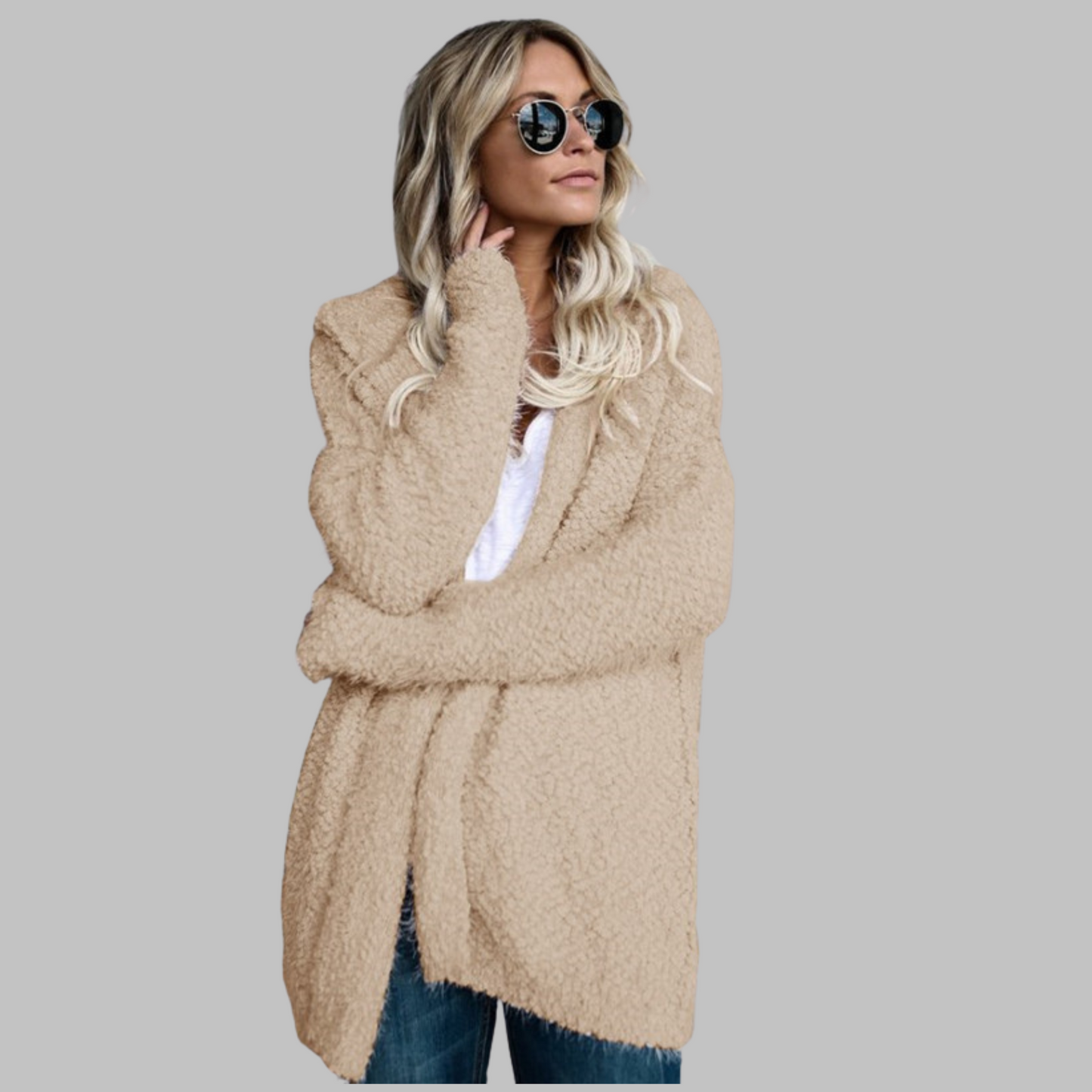 QUERIDA™ - Bequemer Batwing Langarm-Cardigan mit offenem Front