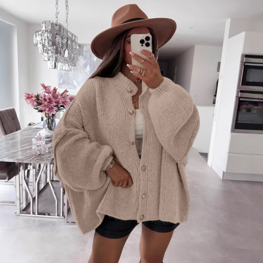 Klassischer Button-Down Langarm-Cardigan