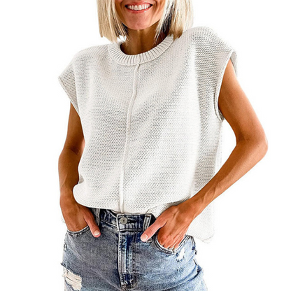 MAISIE™ - Lässiges Minimalistisches Ärmelloses Oberteil mit Rundhalsausschnitt