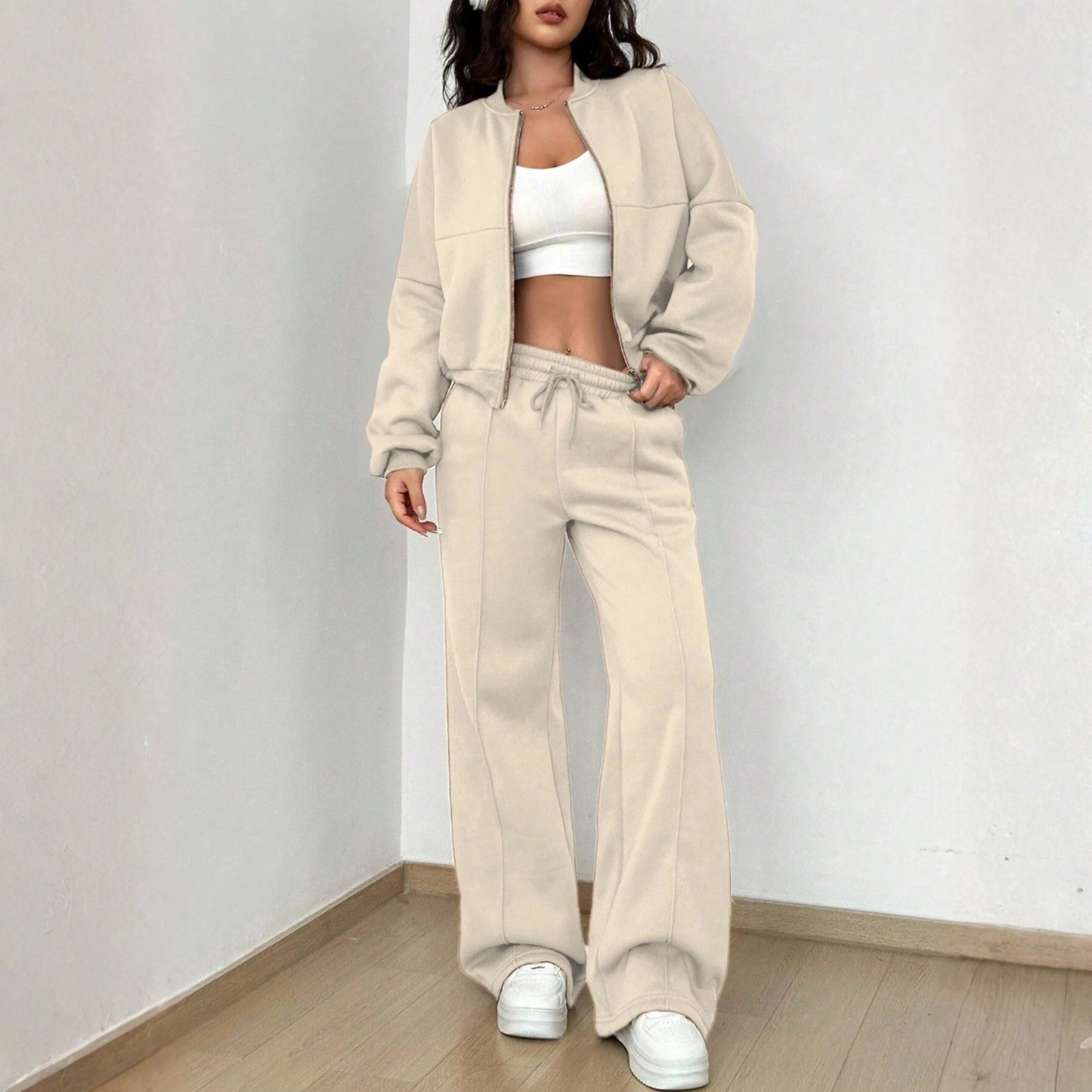 Bequeme Zip-Up Jacke und Jogginghose Set