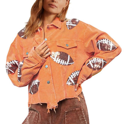 NERISSA™ - Schicke, verkürzte, oversized Button-Down-Footballjacke