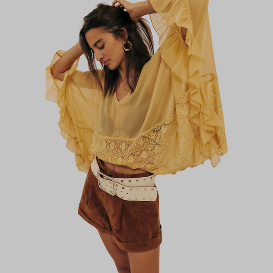 LEONA™ - Elegantes V-Ausschnitt Cover-Up Top mit Fledermausärmeln