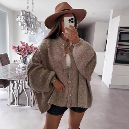 Klassischer Button-Down Langarm-Cardigan