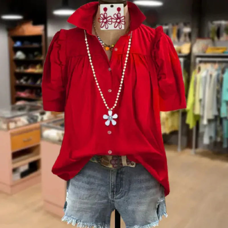 AMARIS™ - Anspruchsvolle Vintage-Bluse mit Knopfleiste