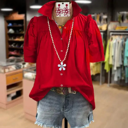 AMARIS™ - Anspruchsvolle Vintage-Bluse mit Knopfleiste