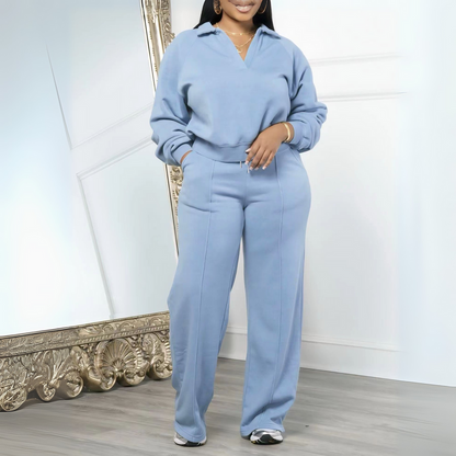 Lässiges Set aus Sweatshirt mit langen Ärmeln und Jogginghose
