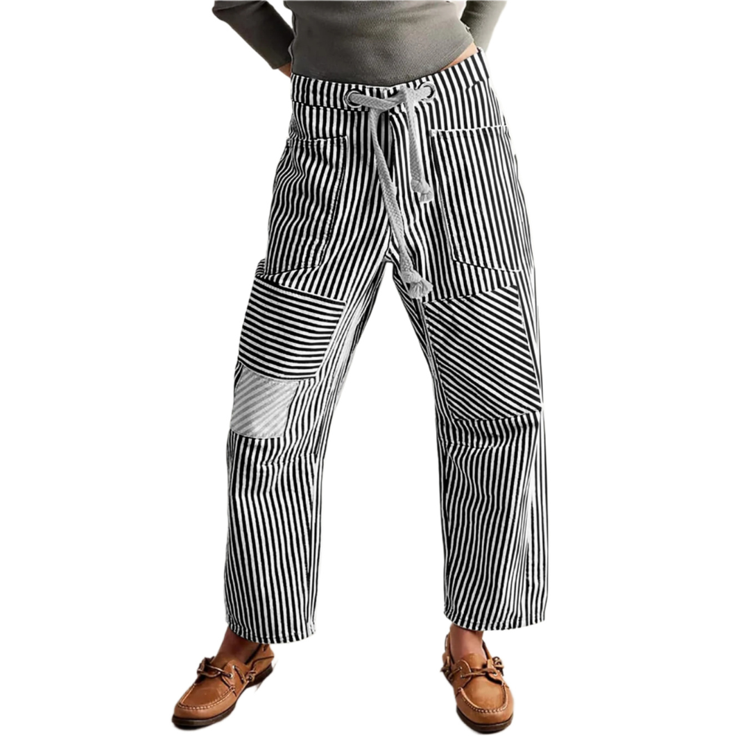 PERLAH™ – Schicke Streifen-Hosen mit Kordelzug und weitem Bein