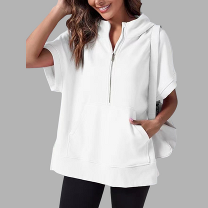 EMERLINDA™ – Entspanntes Oversized Halb-Reißverschluss Sommer Hoodie