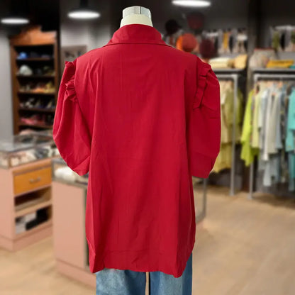 AMARIS™ - Anspruchsvolle Vintage-Bluse mit Knopfleiste