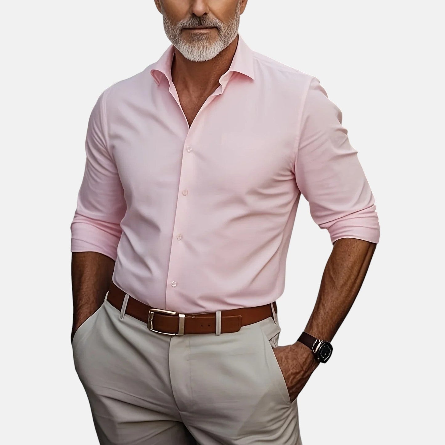 Gizmo™ | Herren Slim Fit Business Hemd mit Knitterfrei