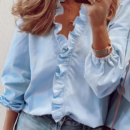 MAISY™ – Rüschenshirt mit V-Ausschnitt