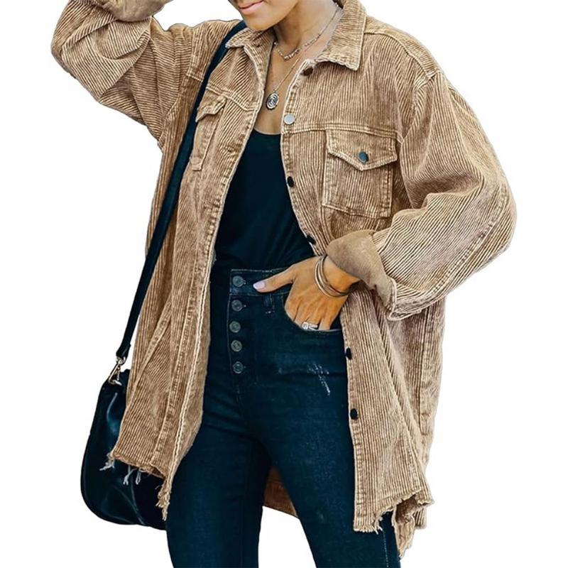 RIVA™ - Vintage Lockere Oversized Knopf-down Jacke