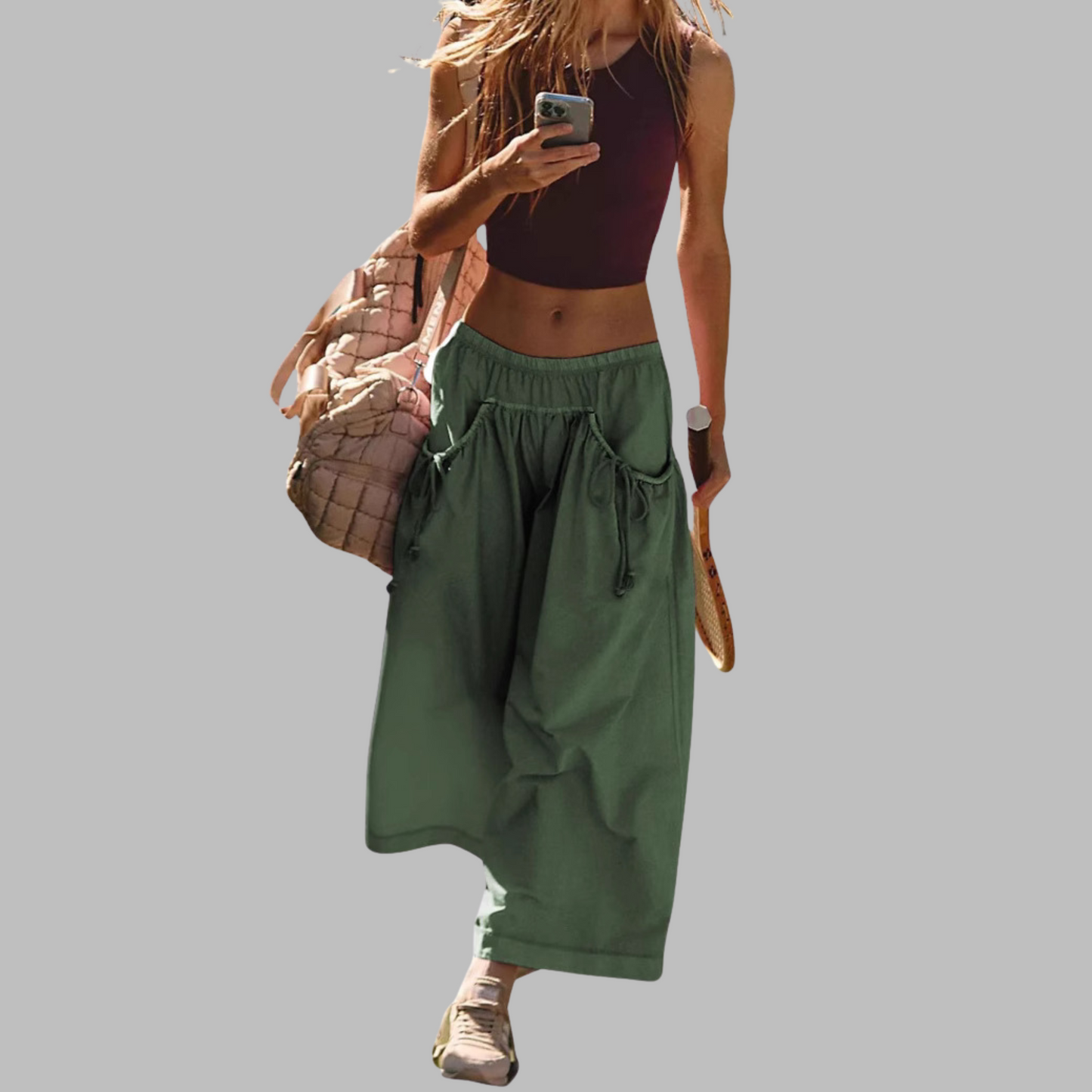 APPLE™ – Lässige Cargo-Parachute-Hosen mit weitem Bein