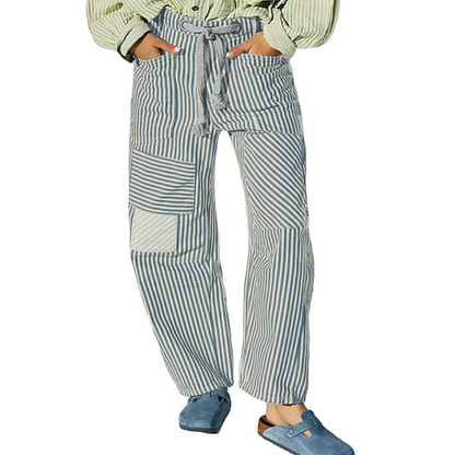 PERLAH™ – Schicke Streifen-Hosen mit Kordelzug und weitem Bein