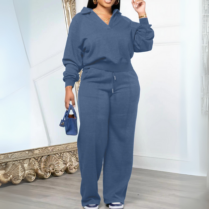 Lässiges Set aus Sweatshirt mit langen Ärmeln und Jogginghose