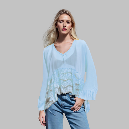 LEONA™ - Elegantes V-Ausschnitt Cover-Up Top mit Fledermausärmeln