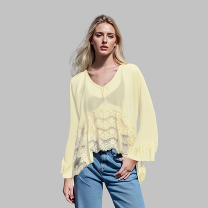 LEONA™ - Elegantes V-Ausschnitt Cover-Up Top mit Fledermausärmeln
