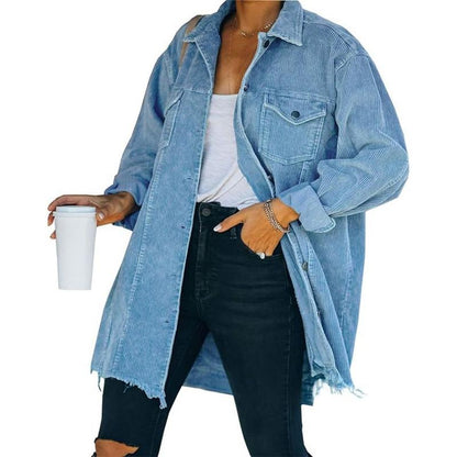 RIVA™ - Vintage Lockere Oversized Knopf-down Jacke