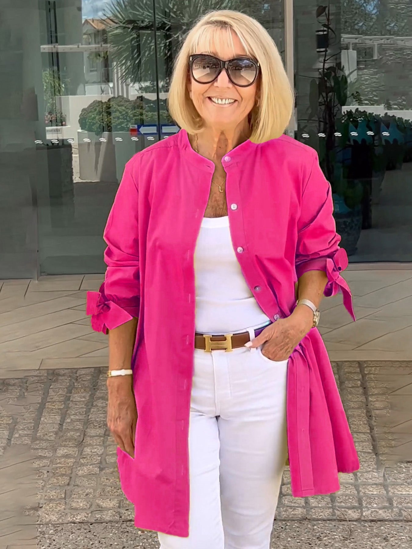 CÉLINA™ - Elegante Lange Hemdjacke