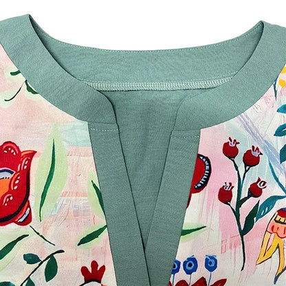 AMARRI™ - Elegante Gemischte Blumen Vintage Bluse