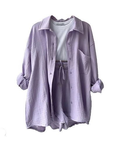 VERA™ – Modernes Button-Up Shorts Set