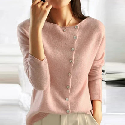 ANAIS™ | Luxus Knopf-Pullover