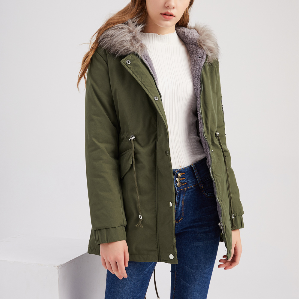 MARINA™ | Warmer Parka mit Samtbesatz