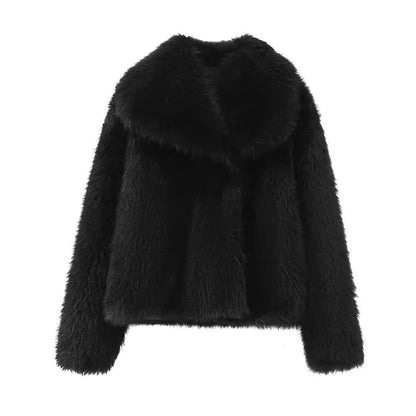 Oversized Kragen Detail Cropped Jacke für lässigen Stil