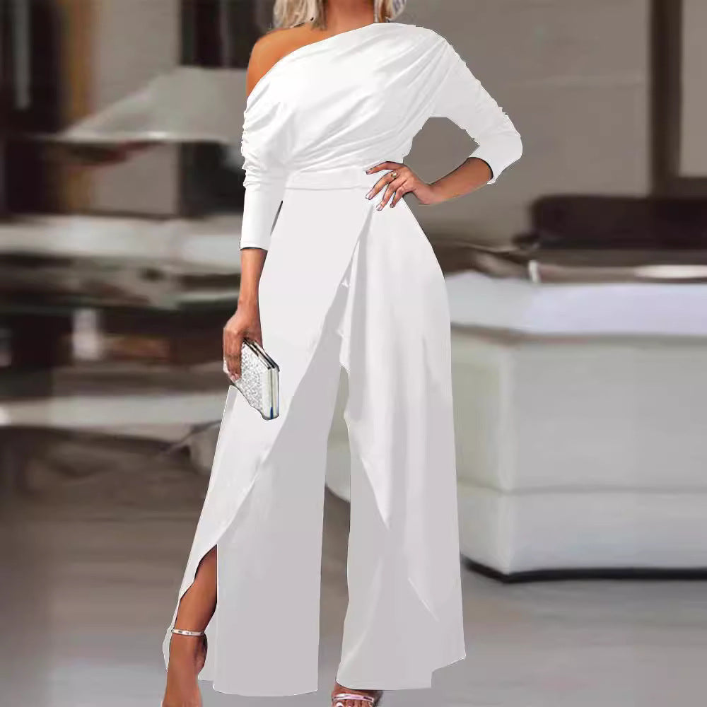 RANA™ - Eleganter Raffung Wickel Jumpsuit mit gespaltenem Saum