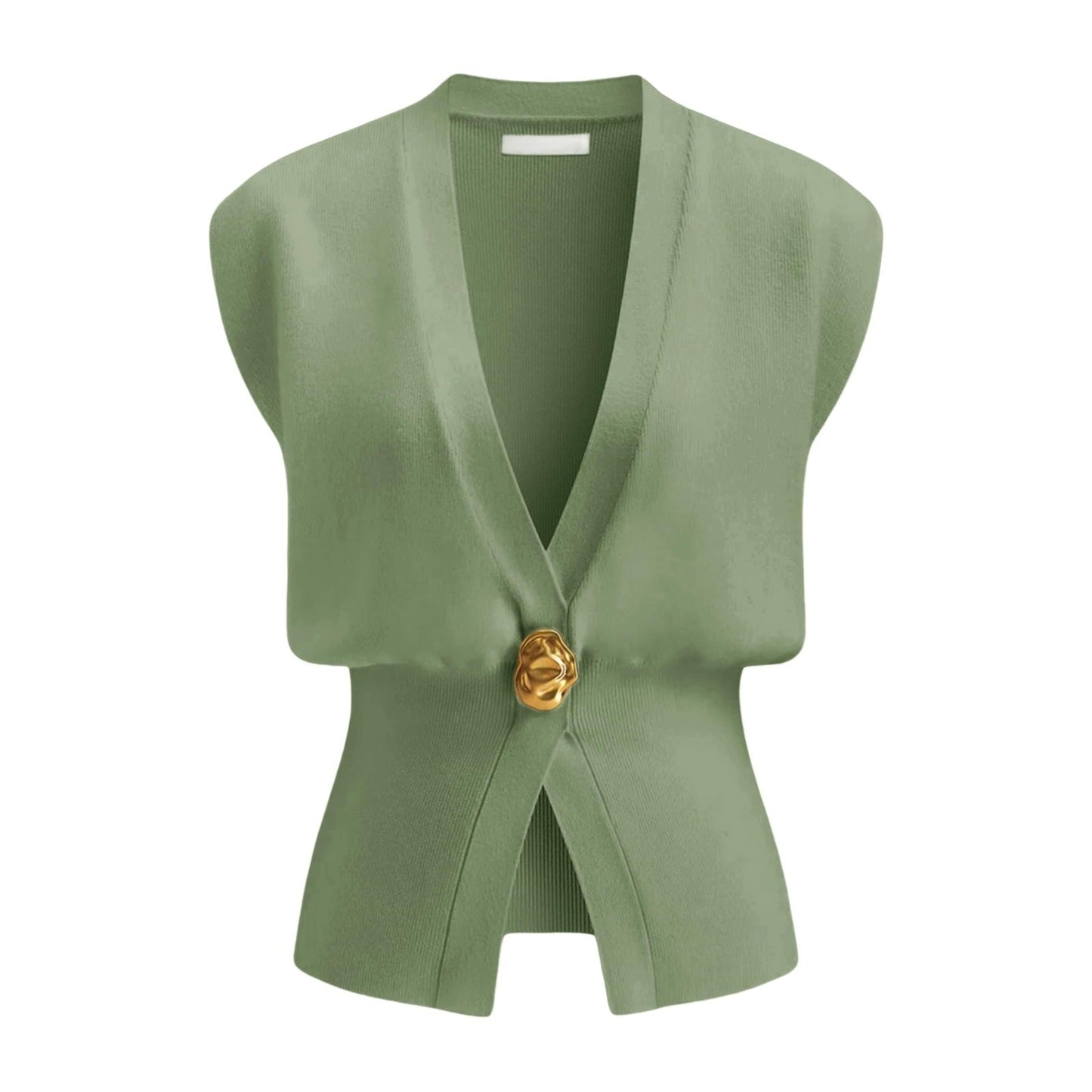 DAISY™ – Elegantes V-Ausschnitt-Weste-Top mit Knopfleiste