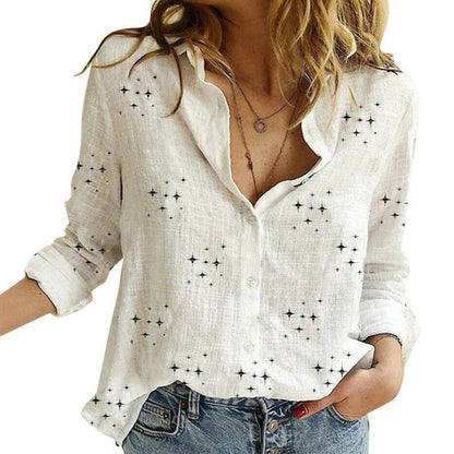 SANDRA™ – Klassische Bedruckte Bluse