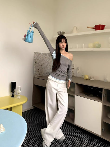 PAISLEY™ – Elegante Jeans mit Spitzenbesatz und weitem Bein