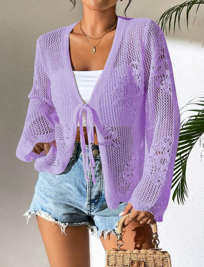 SICAT™ – Eleganter Cardigan mit Krawattenfront und langen Ärmeln