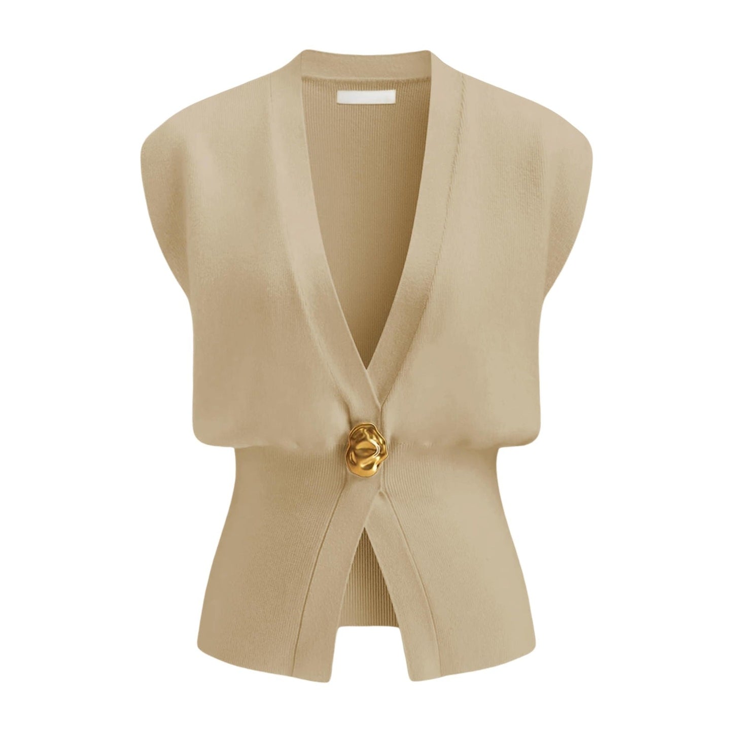 DAISY™ – Elegantes V-Ausschnitt-Weste-Top mit Knopfleiste