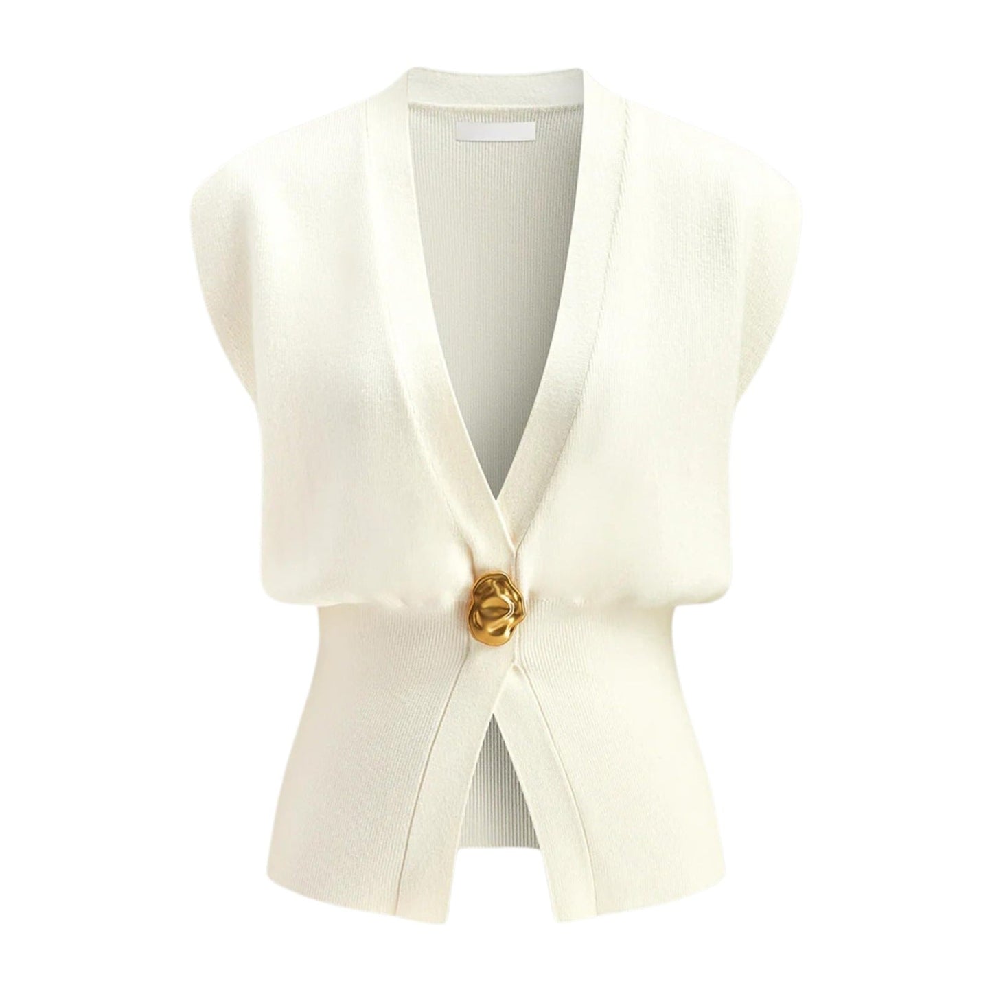 DAISY™ – Elegantes V-Ausschnitt-Weste-Top mit Knopfleiste