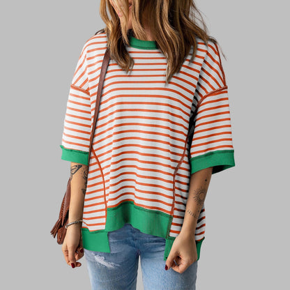 LORELEI™ - Lässiger Oversized Gestreifter Pullover