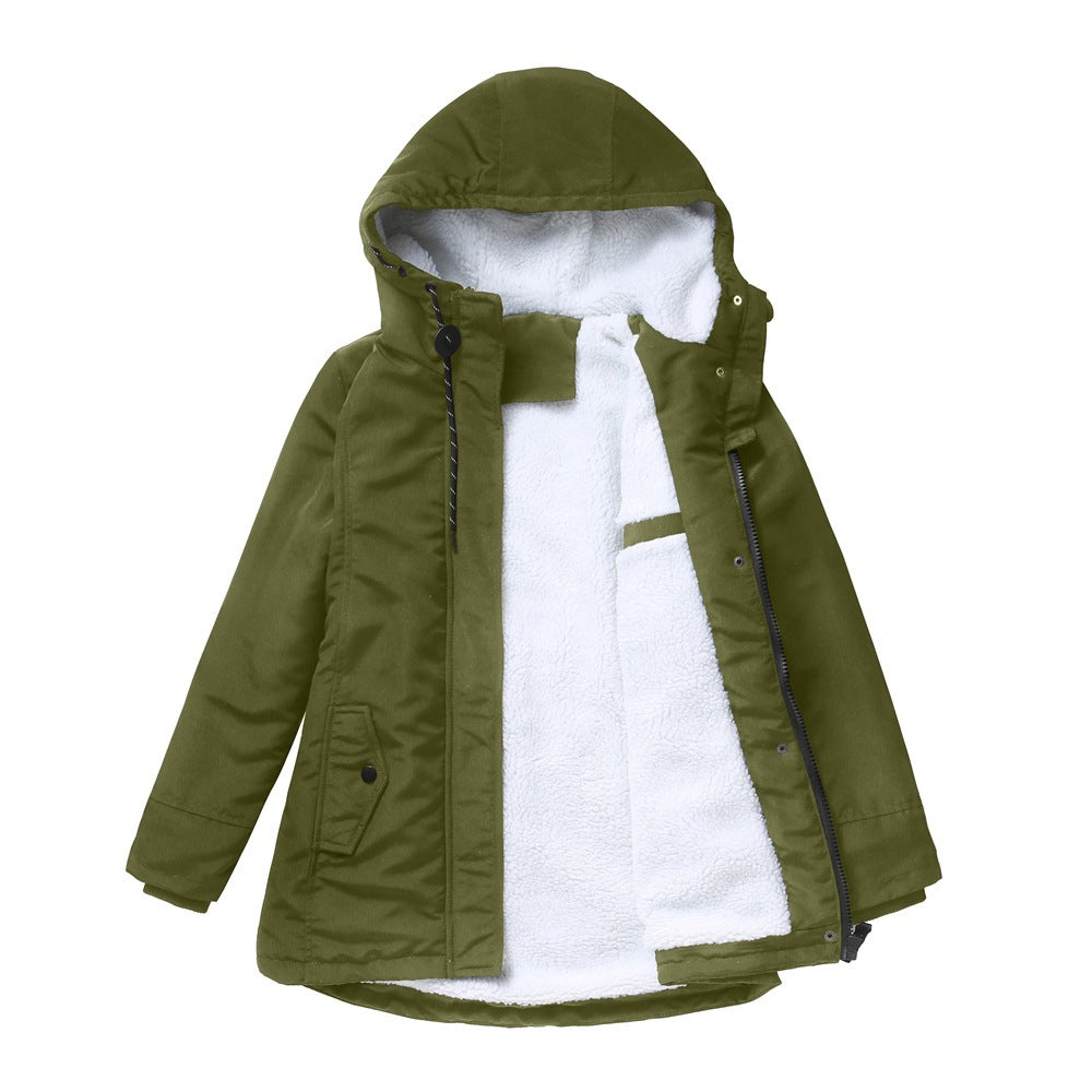 Warmer wasserdichter Damen Winterparka mit Fleecefutter, militärischer Stil mit Kapuze